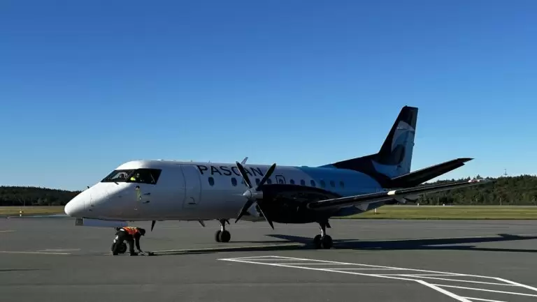 Saint John to Halifax flight stationed at YSJ.